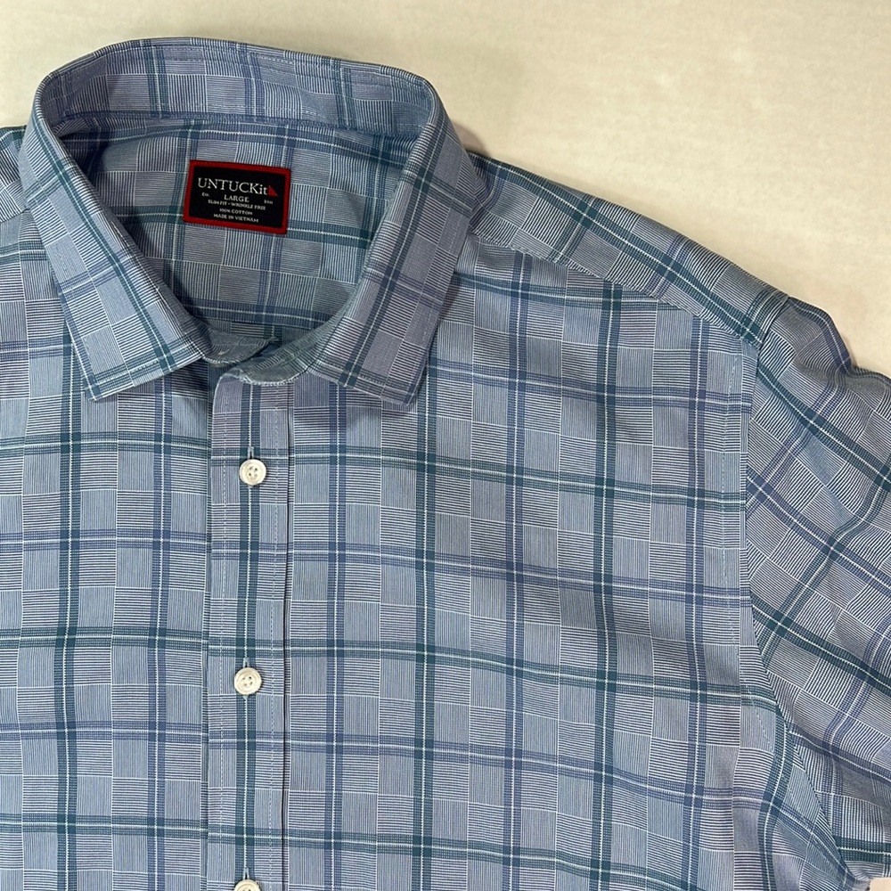 UNTUCKit Plaid Buttondown Dress Shirt L